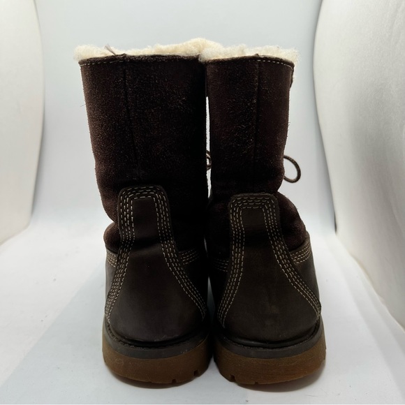 Timberland Womens Boots SZ 7 Brown Waterproof Fold Down Teddy Fleece. - Picture 7 of 12